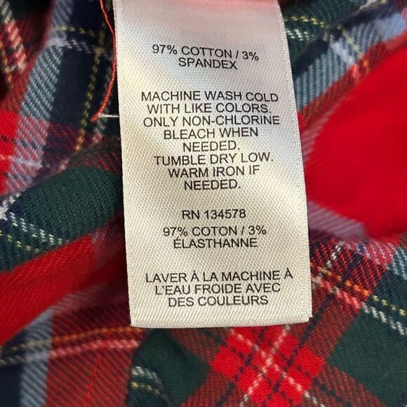 Vineyard Vines women’s‎ red plaid button down long sleeve relaxed blouse size 4 - Picture 4 of 6